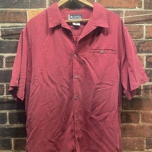 Columbia Men's Casual Red Button Down Shirt